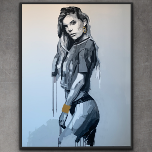 ręcznie malowany obraz "NY GIRL" niepowtarzalne obrazy na sprzedaż