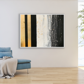 obraz ręcznie malowany, abstrakcja ze złotem