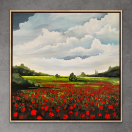 obraz olejny łąka maków
