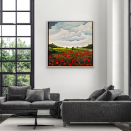 obraz olejny maki, obraz do salonu