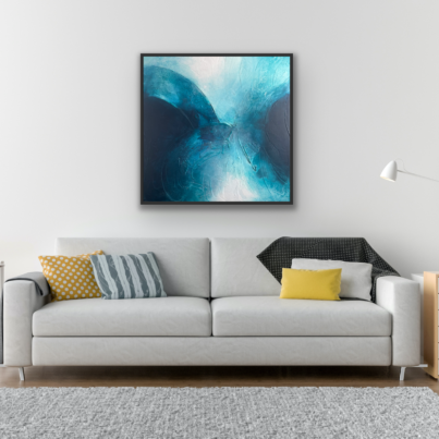 obraz ręcznie malowany Turkusowa harmonia 1